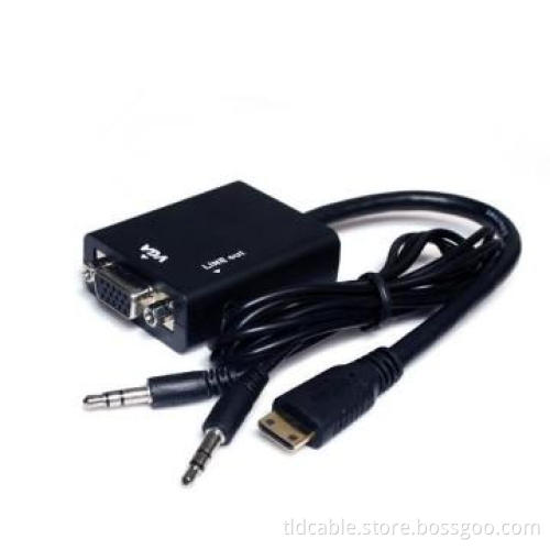 High Speed Mini HDMI to VGA Adapter Cable with Audio